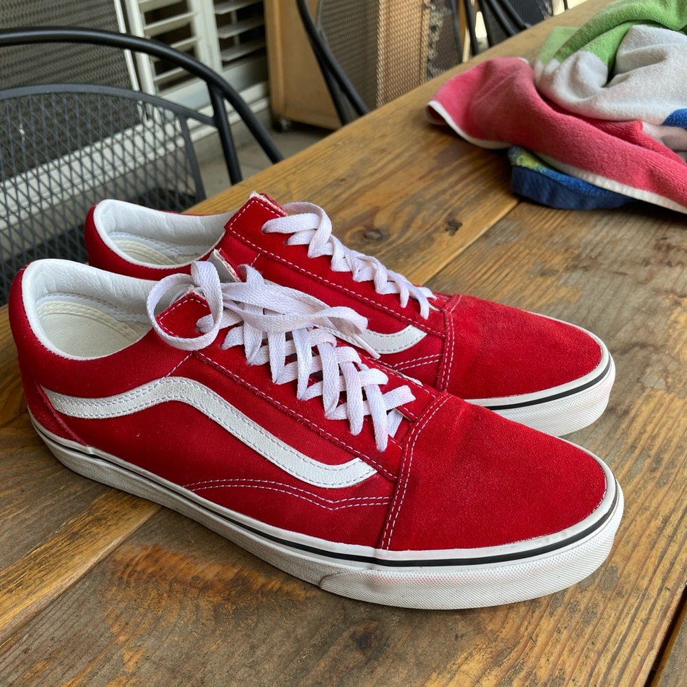 Old School Red Vans - Men’s Size 12